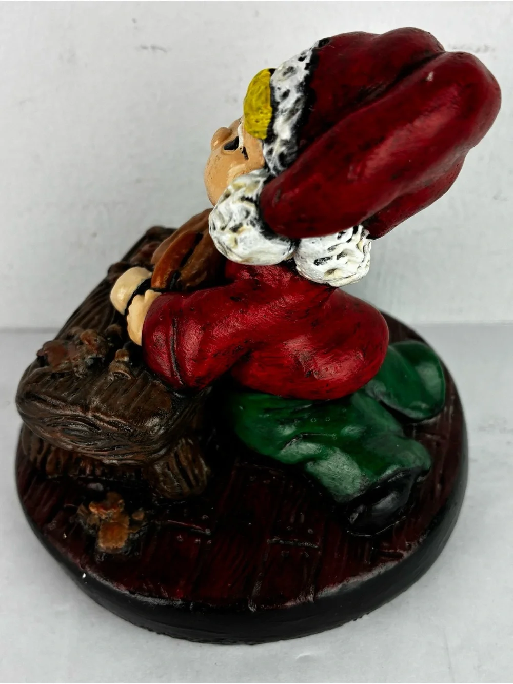 Vintage Christmas Plaster Elf in Santa’s Workshop Figurine